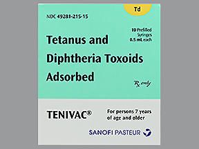TETANUS+DIP TOXOID TENIVAC PFS 0.5ML (10/BX)