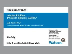 ALBUTEROL SULFATE 0.083% 2.5MG-3ML INHALATION  (25/BX)