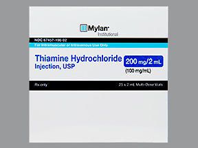 THIAMINE HCL VL 100MG/ML 2ML (25/BX)