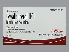 LEVALBUTEROL 1.25 MG-3 ML INH VL 3 ML (24/BX)