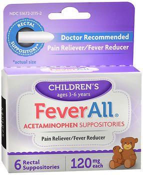 FEVERALL ACETAMINOPHEN 120MG SUP (6CT)