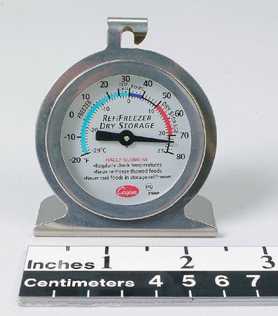 Refrigerator / Freezer / Dry Storage Thermometer Fahrenheit / Celsius -20° to +80°F (-30° to +30°C) Without External Probe Hanging / Standing Does Not Require Power