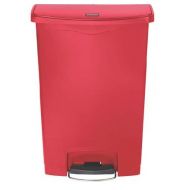 Trash Can Rubbermaid® Slim Jim® 24 gal. Red Plastic Step On Rectangular