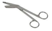 Precision™ Bandage Scissors Lister 5-1/2 Inch Stainless Steel Finger Ring Handle Angled Blunt/Blunt