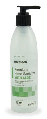 Hand Sanitizer with Aloe McKesson Premium 8 oz. Ethanol Gel Pump Bottle