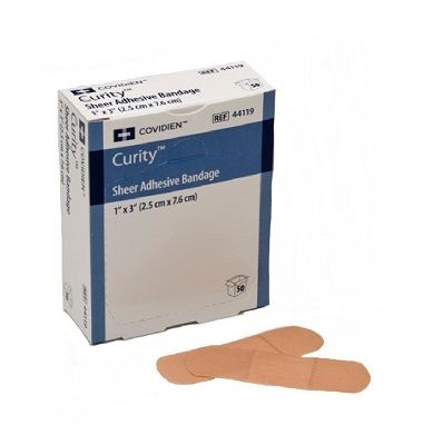 Adhesive Strip Curity™ 1 X 3 Inch Plastic Rectangle Sheer Sterile