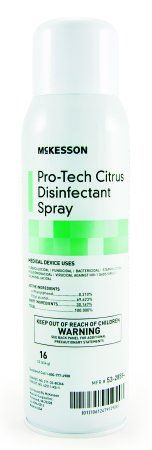 Surface Disinfectant Cleaner McKesson Pro-Tech Alcohol Based Liquid 16 oz. Can Aerosol Spray Citrus Scent
