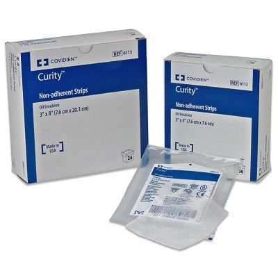 Oil Emulsion Impregnated Dressing Curity™ 3 X 8 Inch Mesh / Knitted Fabric Oil Emulsion Blend Sterile