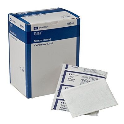Adhesive Dressing Telfa™ 3 X 4 Inch Film / Cotton Rectangle White Sterile