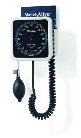 Wall Aneroids Tycos® One-Piece Adult Cuff, Certified Accurate to ±3 mmHg, Ruby-Jeweled, Laser-Engraved Dial Face, Dial Face 6.25''/15cm, Built-In Cuff Storage Basket
