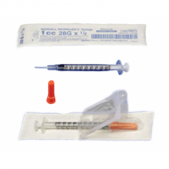 Insulin Syringe with Needle Monoject™ 1 mL 28 Gauge 1/2 Inch Attached Needle Without Safety