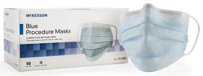 Procedure Mask McKesson Pleated Earloops One Size Fits Most Blue