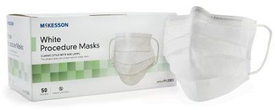 Procedure Mask McKesson Pleated Earloops One Size Fits Most White