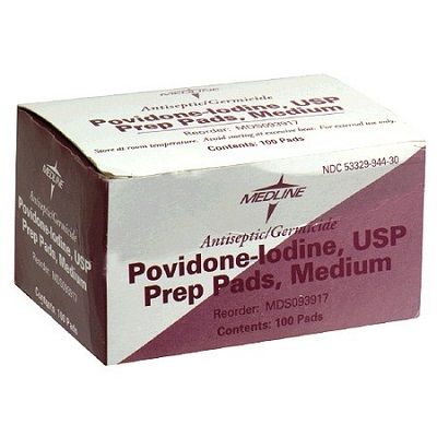 Providone/Iodine Prep Pads Medium