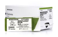 Suture with Needle McKesson Nonabsorbable Black Monofilament Nylon Size 5-0 18 Inch Suture 1-Needle 16 mm 3/8 Circle Reverse Cutting Needle