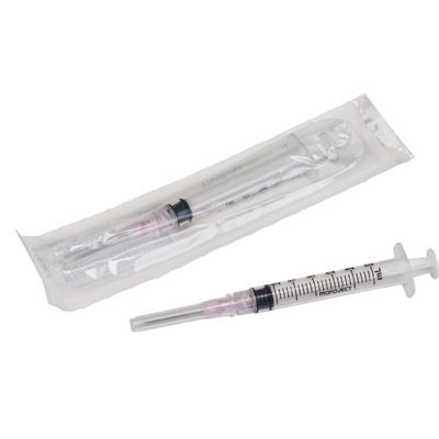 Syringe with Hypodermic Needle Monoject™ 3 mL 20 Gauge 1 Inch Detachable Needle Without Safety